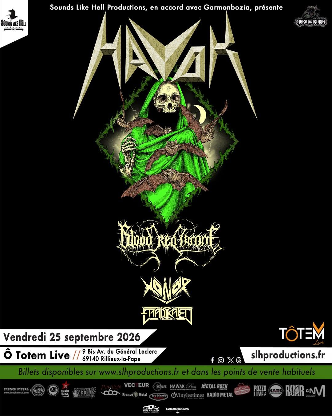 affiche du concert de havok à lyon en 2026